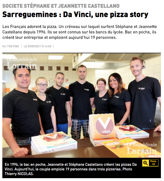 l'équipe de la pizzeria daVinci